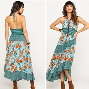 NWT Free People Floral Halter Maxi Dress Medium